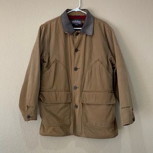 Woolrich fleece lined chore coat jacket Mens size medium brown.